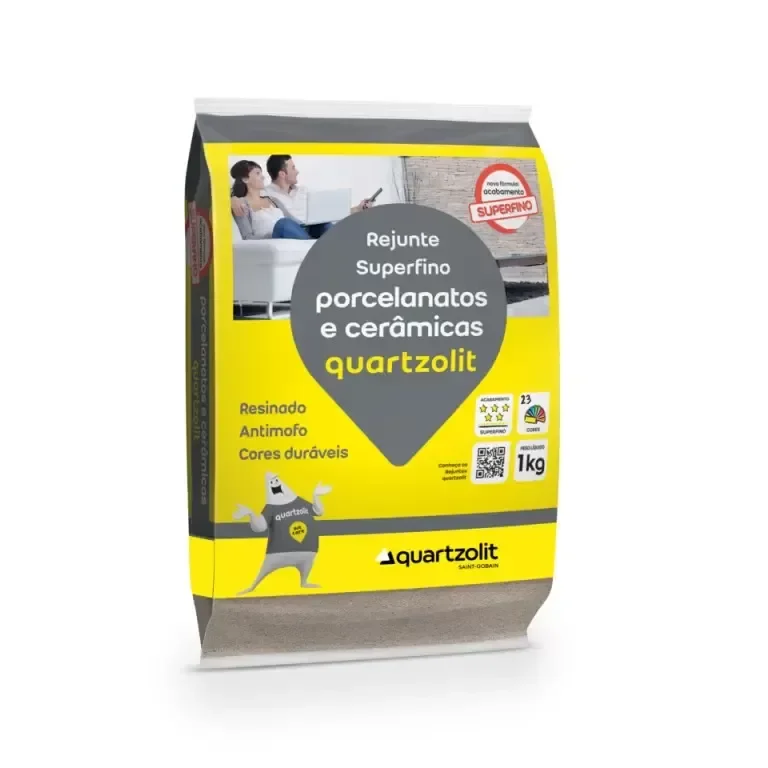 Rejunte porcelanato cinza platina Quartzolit 1Kg